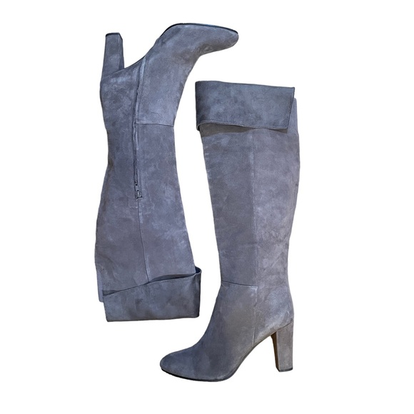 Halogen Shoes - Halogen Gray Suede Heeled Boots Women’s Size 12 M.